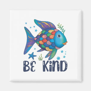 Be Kind Rainbow Scale Fish Teacher Reading Book To Magnet