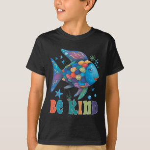 Be Kind Rainbow Scale Fish Teacher Reading Book To T-Shirt
