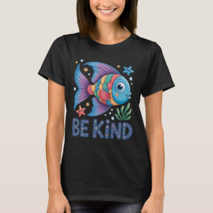 Be Kind Rainbow Scale Fish Teacher Reading Book To T-Shirt