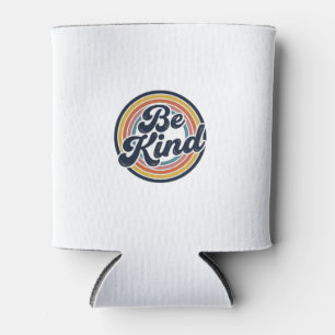 Be Kind Retro Rainbow Vintage Shirt Design_1 Can Cooler