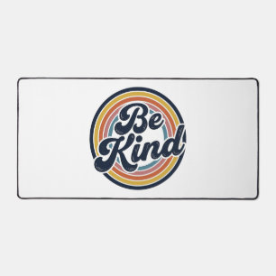 Be Kind Retro Rainbow Vintage Shirt Design_1 Desk Mat
