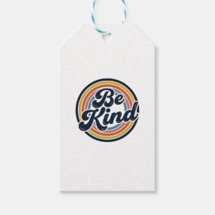 Be Kind Retro Rainbow Vintage Shirt Design_1 Gift Tags