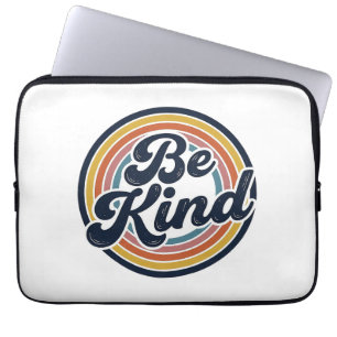 Be Kind Retro Rainbow Vintage Shirt Design_1 Laptop Sleeve