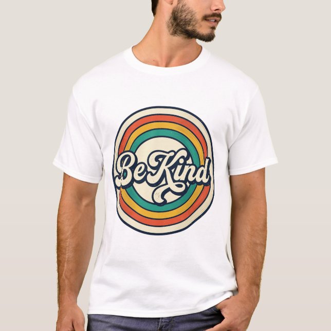 Be Kind Retro Rainbow Vintage Shirt Design_2 (Front)