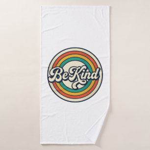 Be Kind Retro Rainbow Vintage Shirt Design_2 Bath Towel