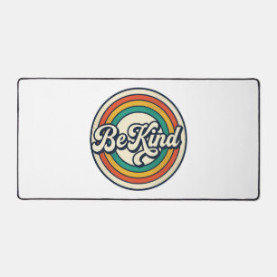 Be Kind Retro Rainbow Vintage Shirt Design_2 Desk Mat