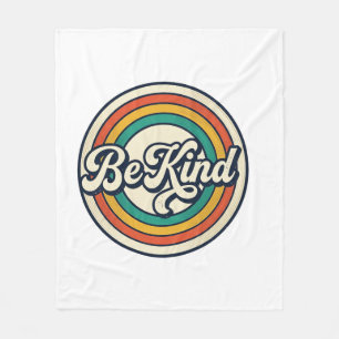 Be Kind Retro Rainbow Vintage Shirt Design_2 Fleece Blanket
