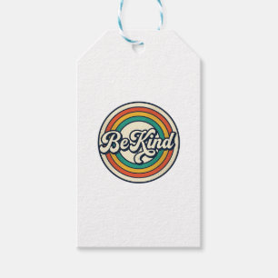 Be Kind Retro Rainbow Vintage Shirt Design_2 Gift Tags