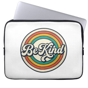 Be Kind Retro Rainbow Vintage Shirt Design_2 Laptop Sleeve