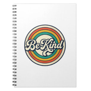 Be Kind Retro Rainbow Vintage Shirt Design_2 Notebook