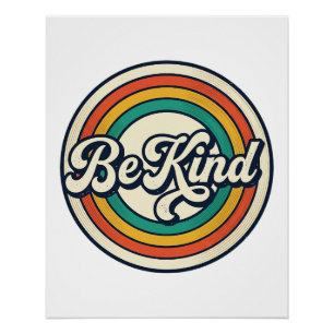 Be Kind Retro Rainbow Vintage Shirt Design_2 Poster