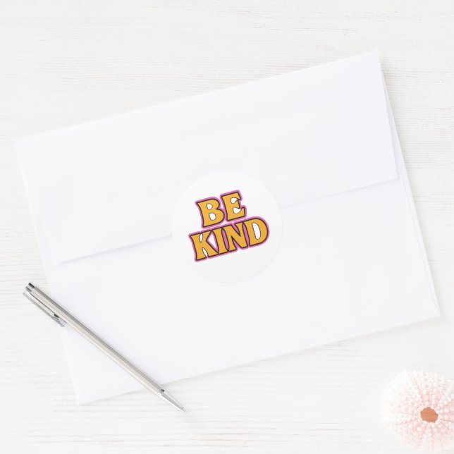 Be Kind Retro Typography Sticker – Positive Vibes  (Envelope)