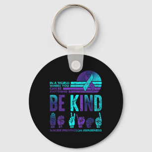 Be Kind Retro Vintage Suicide Prevention Awareness Key Ring