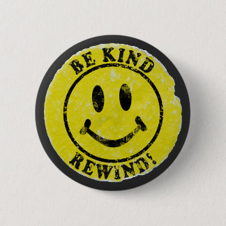 Be Kind Rewind Retro Video Rental Sticker 6 Cm Round Badge