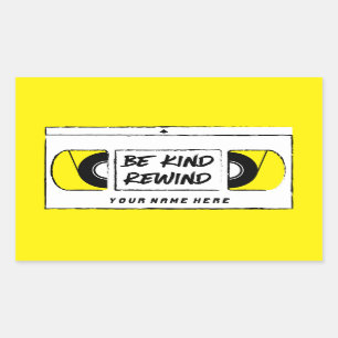 Be Kind Rewind Video Cassette Tape Retro Stickers