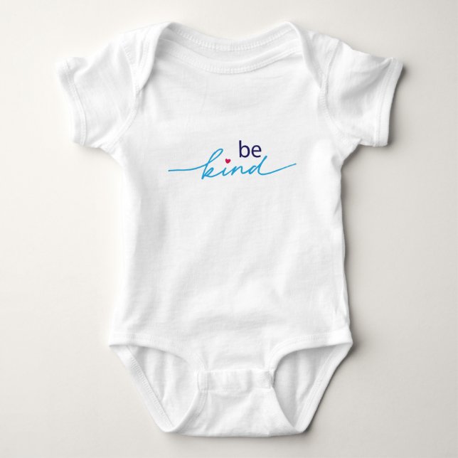 Be Kind Script with Heart Baby Bodysuit (Front)