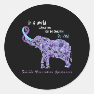 Be Kind Semicolon Suicide Prevention Awareness Wee Classic Round Sticker