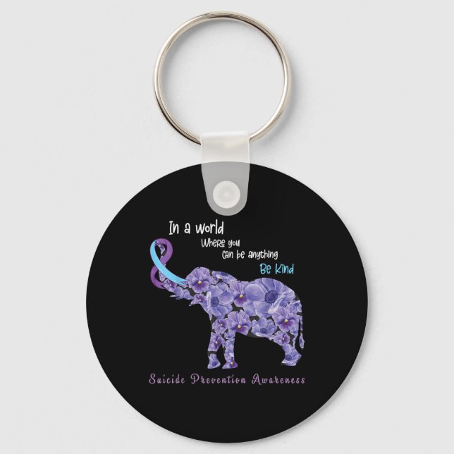 Be Kind Semicolon Suicide Prevention Awareness Wee Key Ring (Front)