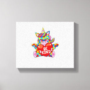 Be Kind Shirt Autism Awareness Gift Kid Girl Toddl Canvas Print