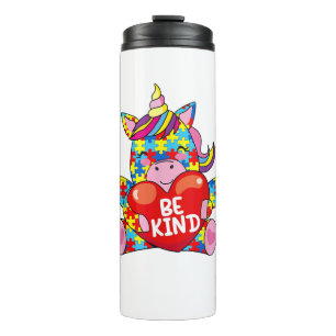 Be Kind Shirt Autism Awareness Gift Kid Girl Toddl Thermal Tumbler