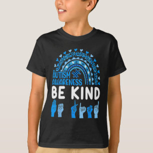 Be Kind Sign Language Asl Puzzle Rainbow Autism Aw T-Shirt