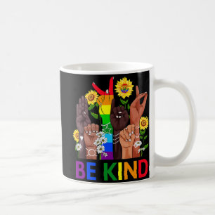 Be Kind Sign Language Hand Talking LGBTQ Gay Les P Coffee Mug