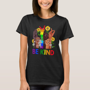 Be Kind Sign Language Hand Talking Lgbtq+ Gay Les  T-Shirt