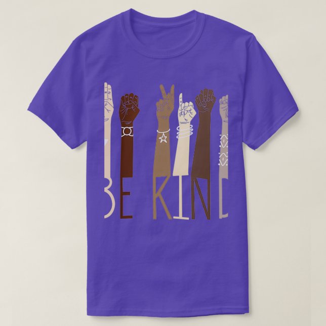 Be Kind Sign Language Hand Talking Teachers Interp T-Shirt (Design Front)