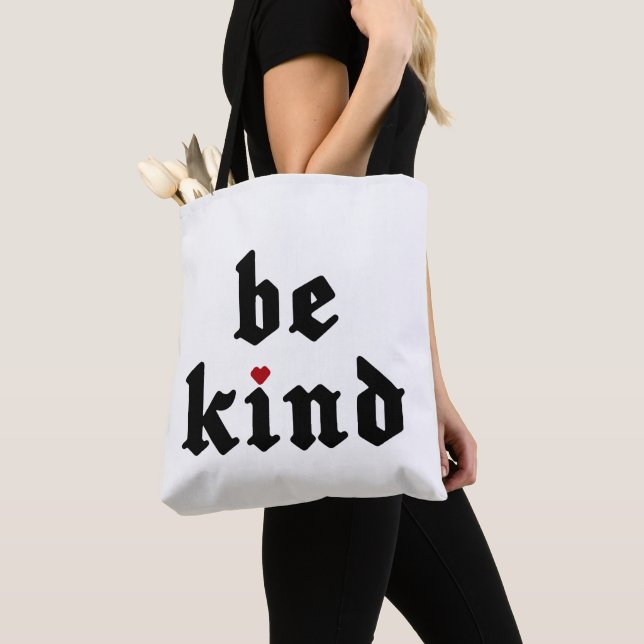 Be Kind – Simple Positive Message Tote Bag (Close Up)