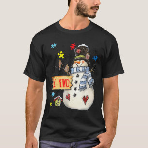 Be Kind Snowman Puzzle Autism Awareness Funny Fami T-Shirt