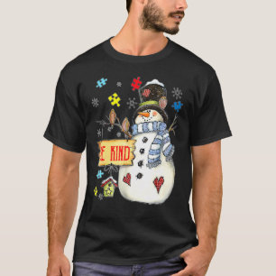 Be Kind Snowman Puzzle Autism Awareness Funny Fami T-Shirt