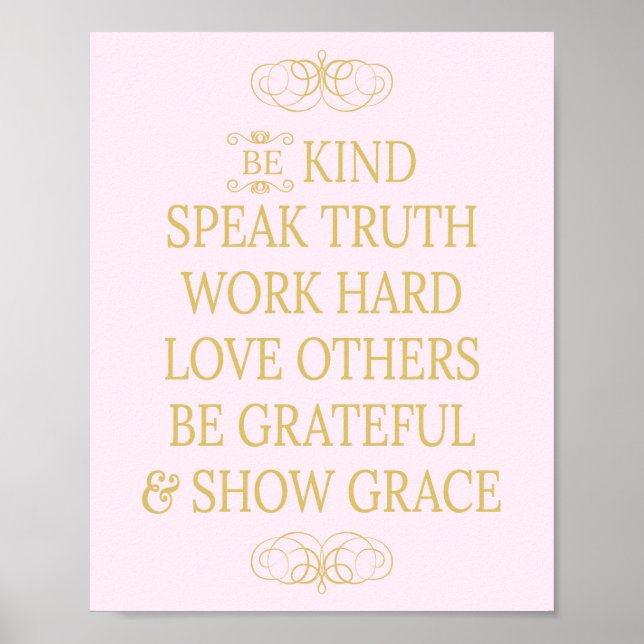 Be Kind Speak Truth Inspirational Hopeful Poster (Front)