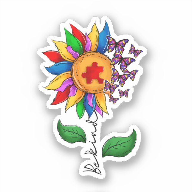 Be Kind Sunflower- Autism Awareness (Front)