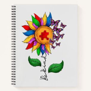 Be Kind Sunflower- Autism Awareness Notebook