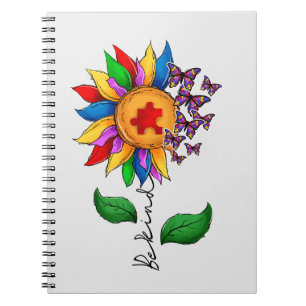 Be Kind Sunflower- Autism Awareness Notebook