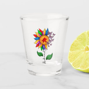 Be Kind Sunflower- Autism Awareness Shot Glass