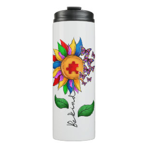 Be Kind Sunflower- Autism Awareness Thermal Tumbler