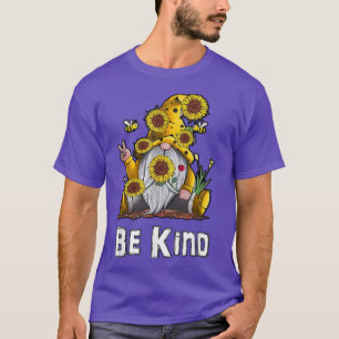Be Kind Sunflower Inspirational Cute Gnome Blessed T-Shirt