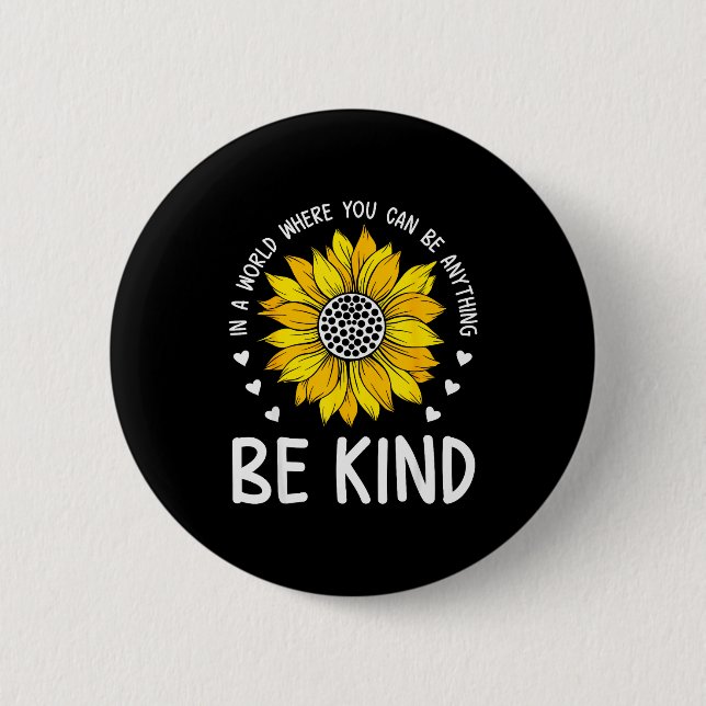 Be Kind Sunflower Orange Anti Bullying Unity Day K 6 Cm Round Badge (Front)