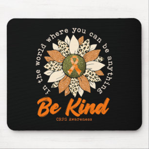 Be Kind Sunflower Orange Crps Awareness Ribbon 1 Mouse Mat