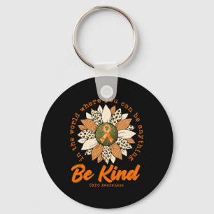 Be Kind Sunflower Orange CRPS Awareness Ribbon Key Ring