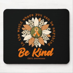 Be Kind Sunflower Orange Crps Awareness Ribbon  Mouse Mat
