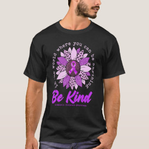 Be Kind Sunflower Purple Domestic Violence Awarene T-Shirt