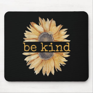 Be Kind Sunflower Retro Vintage Cute Graphic Kindn Mouse Mat