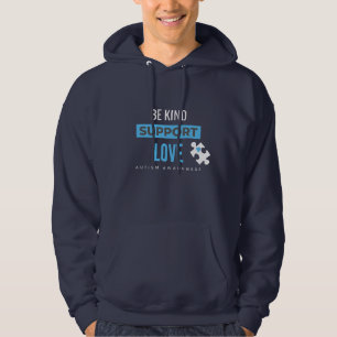 be kind. support. love. autism Pullover Hoodie