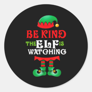 Be Kind Teacher Elf Christmas Anti Bullying Kindne Classic Round Sticker