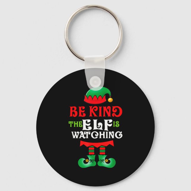 Be Kind Teacher Elf Christmas Anti Bullying Kindne Key Ring (Front)