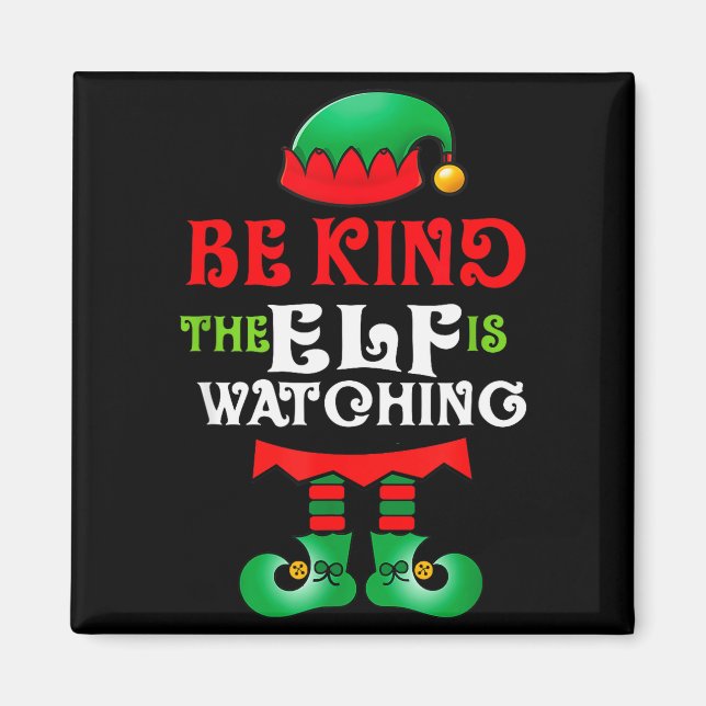 Be Kind Teacher Elf Christmas Anti Bullying Kindne Magnet (Front)