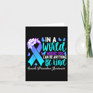 Be Kind Teal Purple Ribbon Suicide Prevention Awar Card