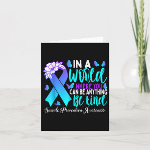Be Kind Teal Purple Ribbon Suicide Prevention Awar Card